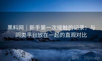 黑料网｜新手第一次接触的记录：与同类平台放在一起的直观对比