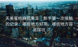 天美蜜桃麻花果冻｜新手第一次接触的记录：哪些地方好用，哪些地方容易踩坑