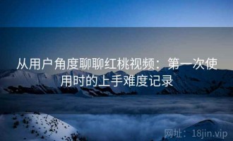 从用户角度聊聊红桃视频：第一次使用时的上手难度记录