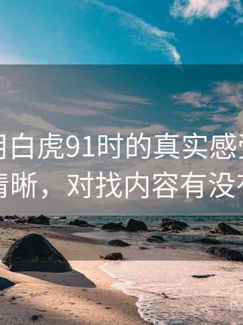第一次用白虎91时的真实感受：分类是否清晰，对找内容有没有帮助