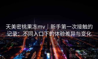 天美密桃果冻mv｜新手第一次接触的记录：不同入口下的体验差异与变化