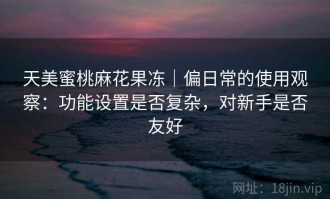 天美蜜桃麻花果冻｜偏日常的使用观察：功能设置是否复杂，对新手是否友好