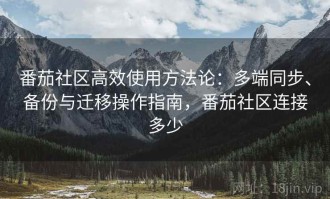 番茄社区高效使用方法论：多端同步、备份与迁移操作指南，番茄社区连接多少
