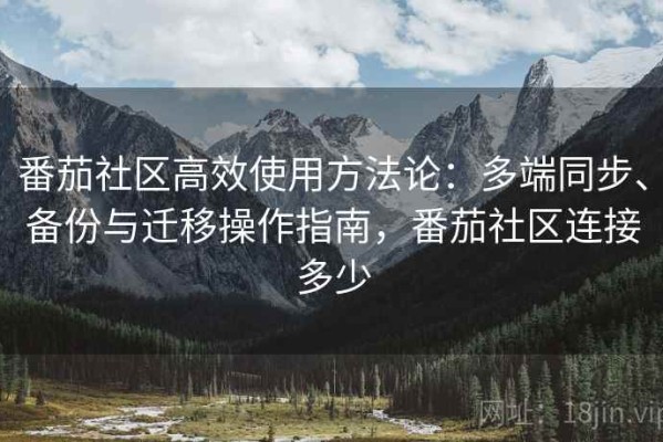 番茄社区高效使用方法论：多端同步、备份与迁移操作指南，番茄社区连接多少