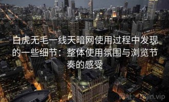 白虎无毛一线天暗网使用过程中发现的一些细节：整体使用氛围与浏览节奏的感受