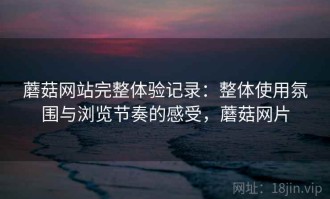 蘑菇网站完整体验记录：整体使用氛围与浏览节奏的感受，蘑菇网片