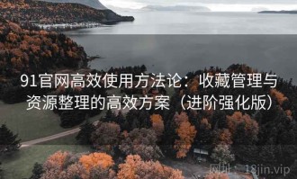 91官网高效使用方法论：收藏管理与资源整理的高效方案（进阶强化版）