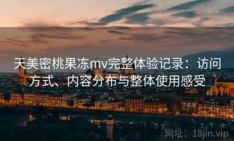 天美密桃果冻mv完整体验记录：访问方式、内容分布与整体使用感受