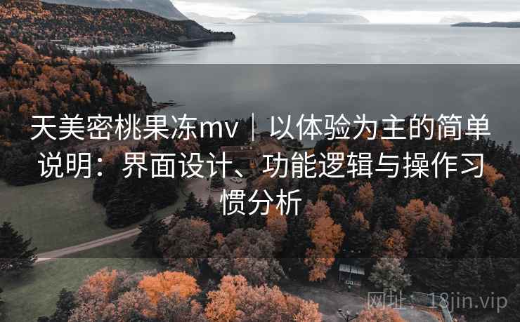 天美密桃果冻mv｜以体验为主的简单说明：界面设计、功能逻辑与操作习惯分析