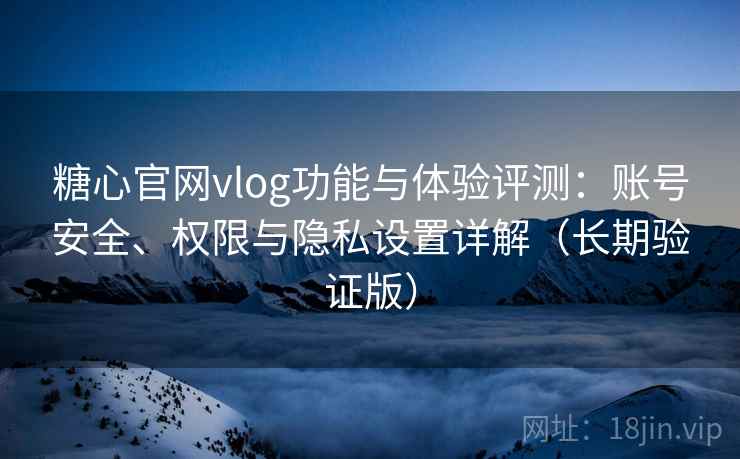 糖心官网vlog功能与体验评测：账号安全、权限与隐私设置详解（长期验证版）