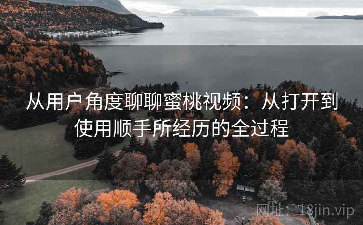 从用户角度聊聊蜜桃视频:从打开到使用顺手所经历的全过程 从用户角度聊聊蜜桃视频:从打开到使用顺手所经历的全过程