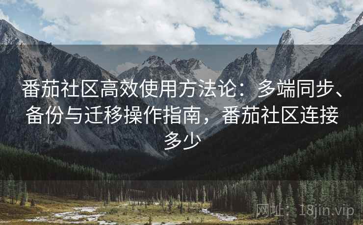番茄社区高效使用方法论：多端同步、备份与迁移操作指南，番茄社区连接多少
