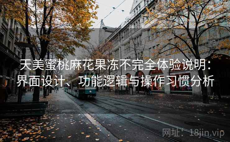 天美蜜桃麻花果冻不完全体验说明：界面设计、功能逻辑与操作习惯分析