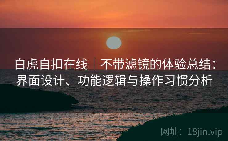 白虎自扣在线｜不带滤镜的体验总结：界面设计、功能逻辑与操作习惯分析